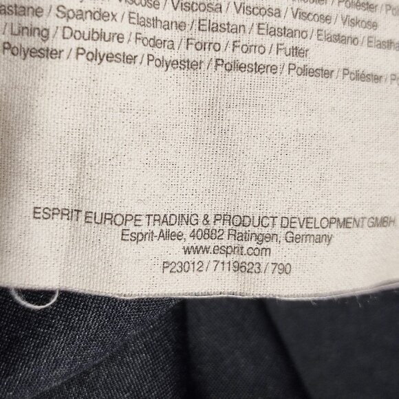 Vintage Esprit pencil midi skirt women's size 6 grey with stripes pattern - Picture 7 of 12